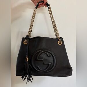 Gucci Soho Med Chain Tote Leather Chain Shoulder Bag - perfect/like new